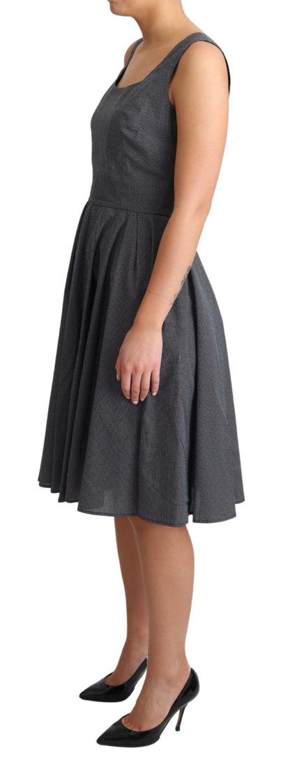 Vestido de algodón de corte A con lunares negros de Dolce & Gabbana
