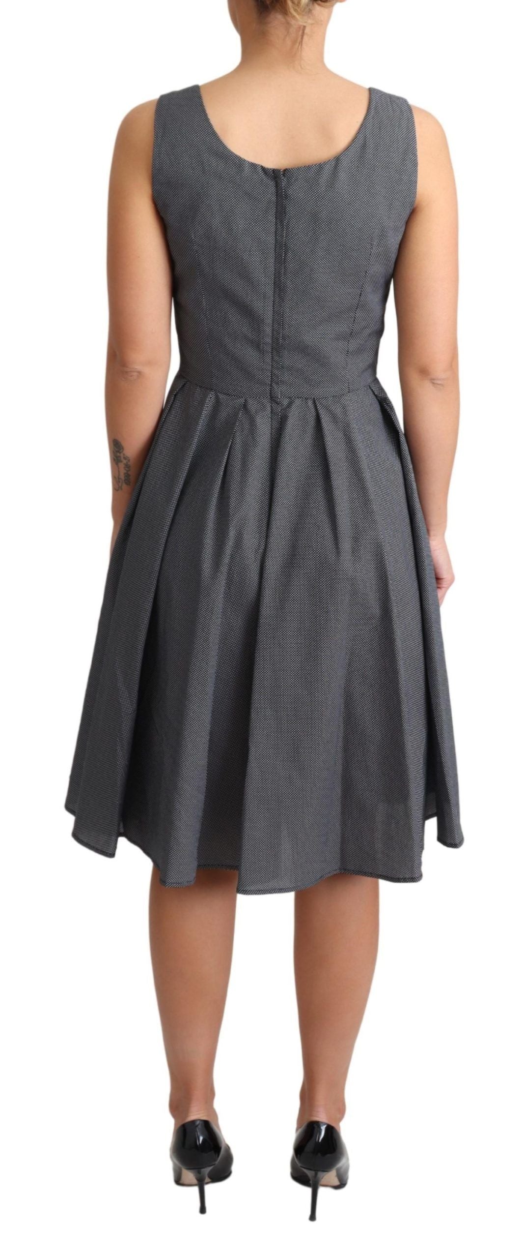 Vestido de algodón de corte A con lunares negros de Dolce & Gabbana