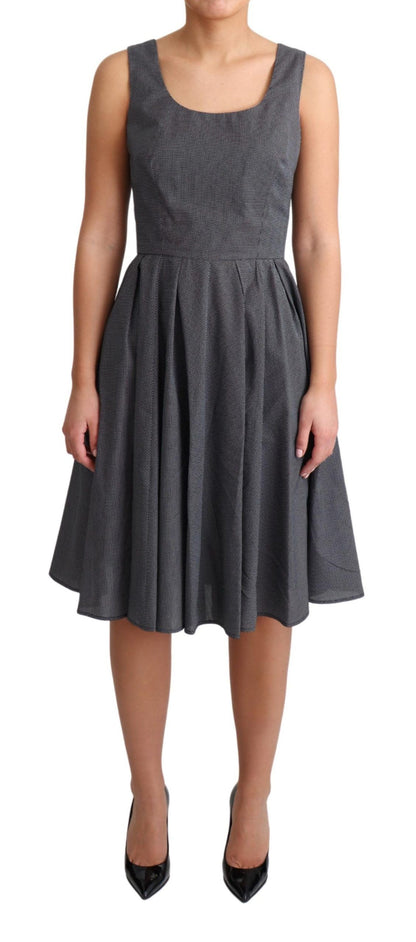 Vestido de algodón de corte A con lunares negros de Dolce & Gabbana