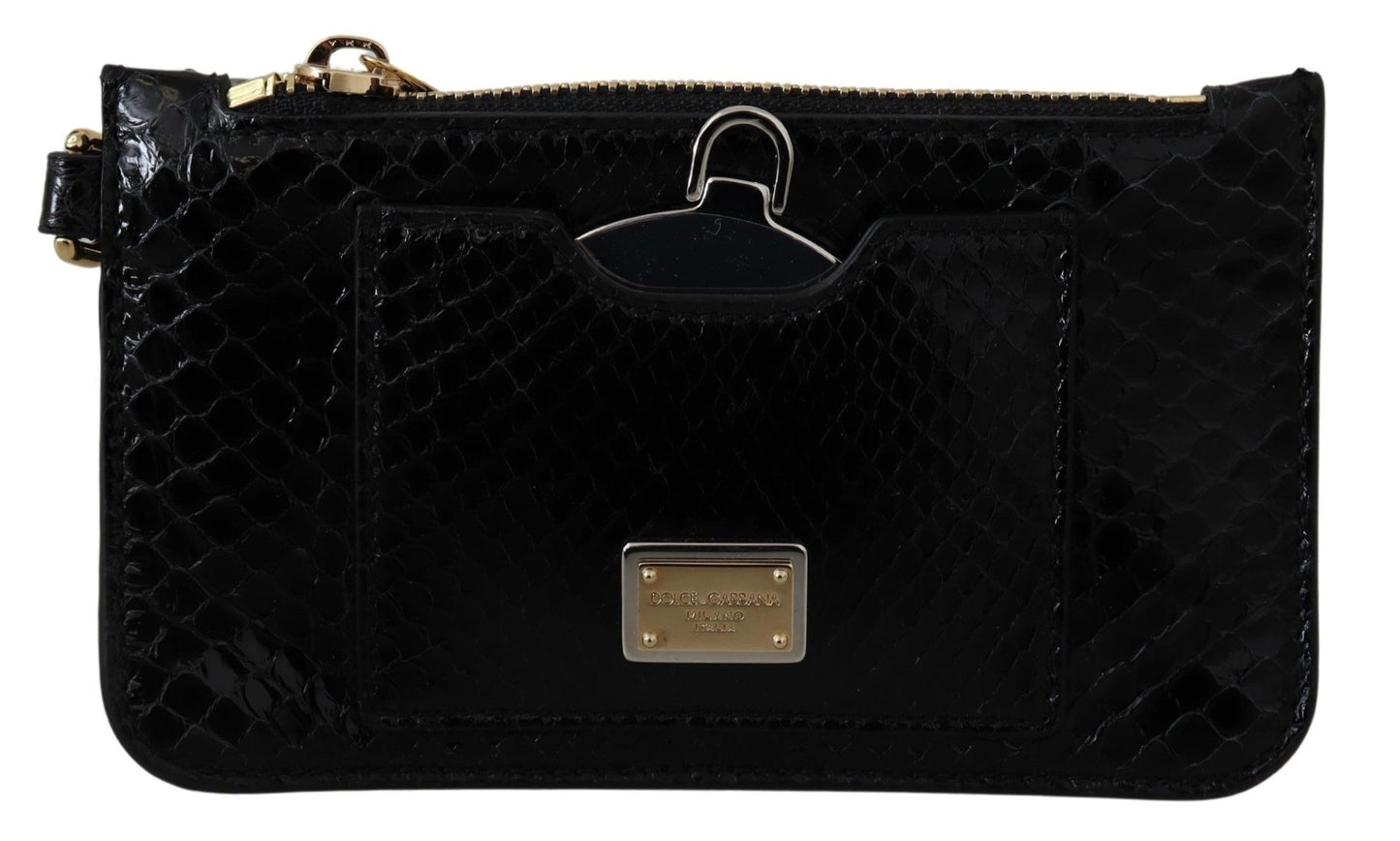 Monedero de piel negro Dolce & Gabbana con espejo y cartera Agnese