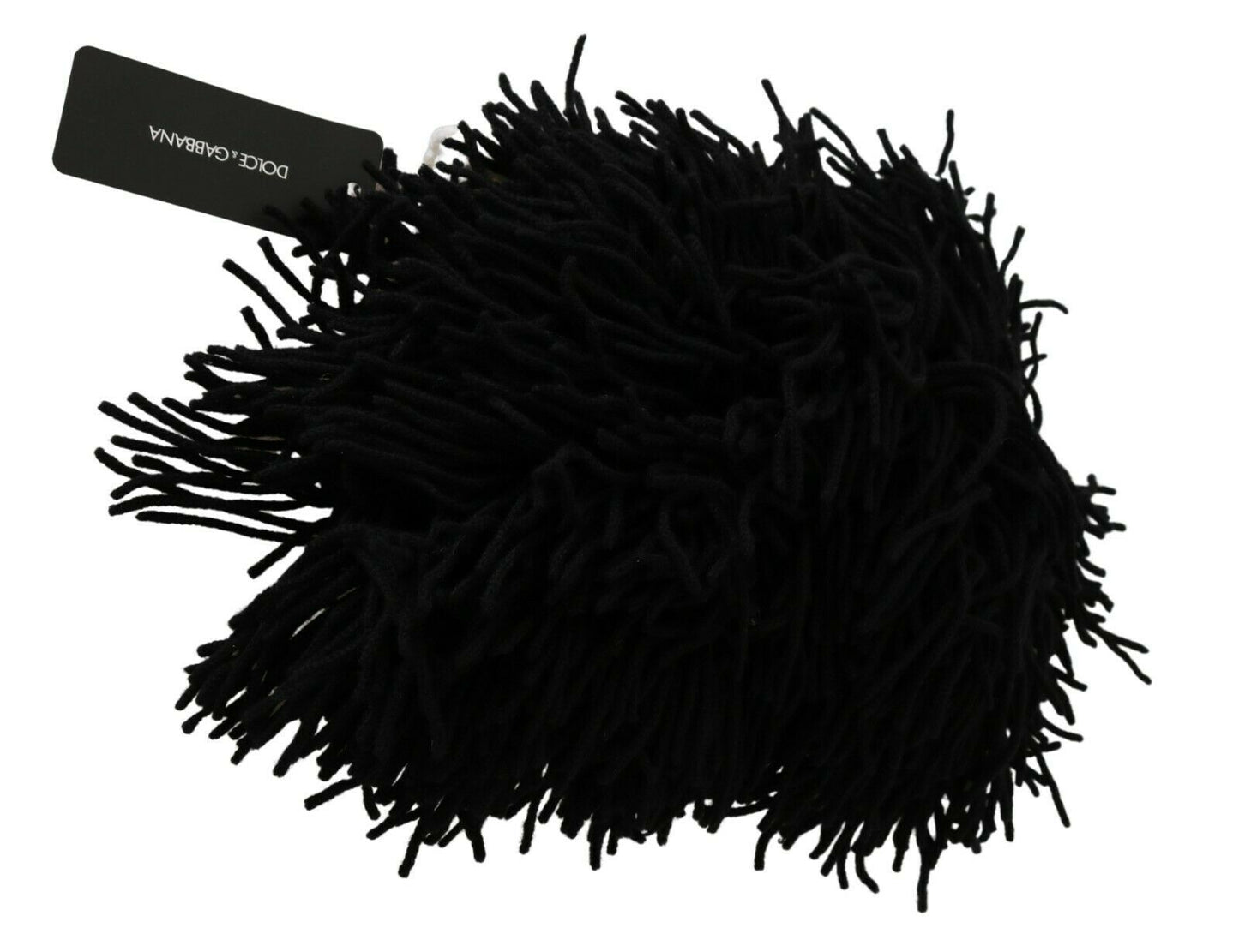 Gorro Dolce & Gabbana de cachemir de punto blanco y negro con diseño de animales