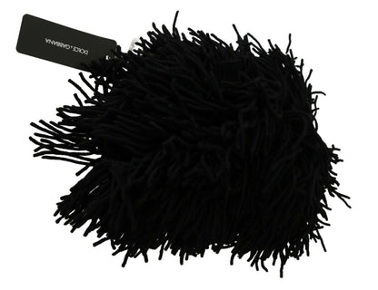 Gorro Dolce & Gabbana de cachemir de punto blanco y negro con diseño de animales