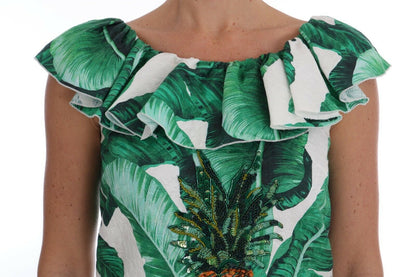 Camiseta Blusa de Lentejuelas Piña Plátano Dolce & Gabbana
