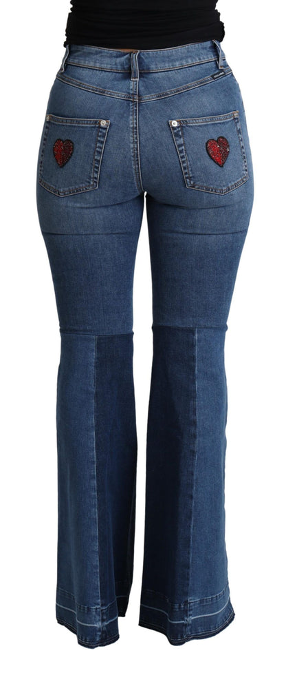 Pantalón pitillo elástico de algodón con parche Blue Amore de Dolce & Gabbana