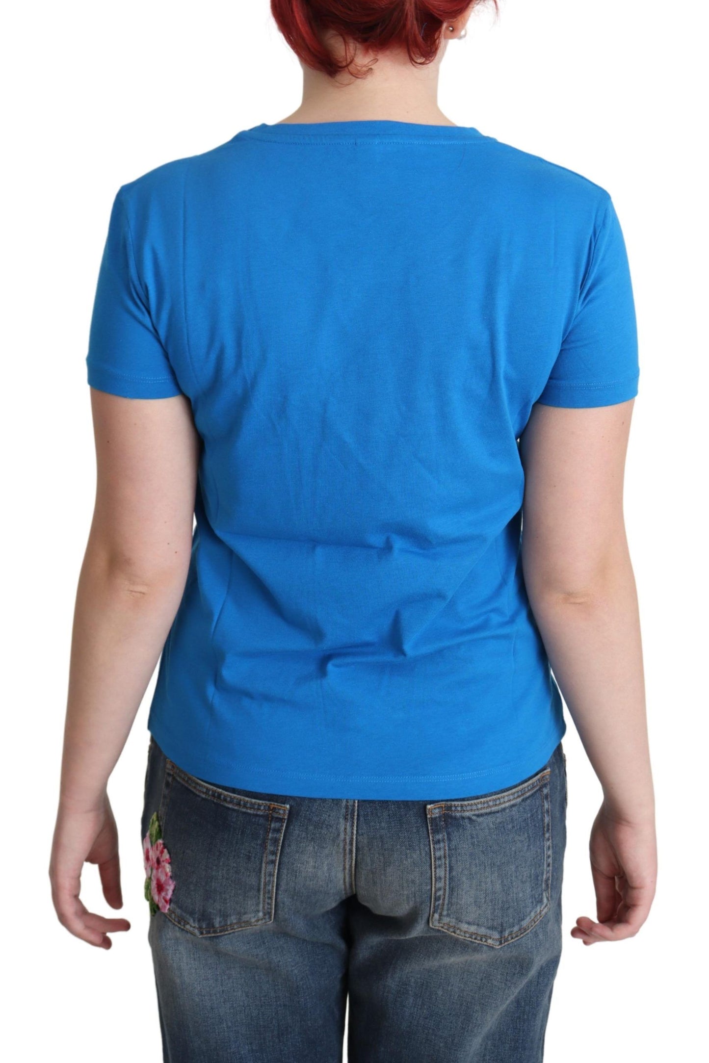 Camiseta Moschino de algodón azul con estampado Sunny Milano