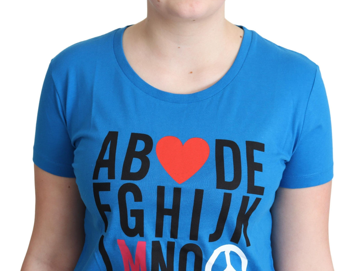 Moschino Tops Azules de Algodón con Estampado de Letras del Alfabeto