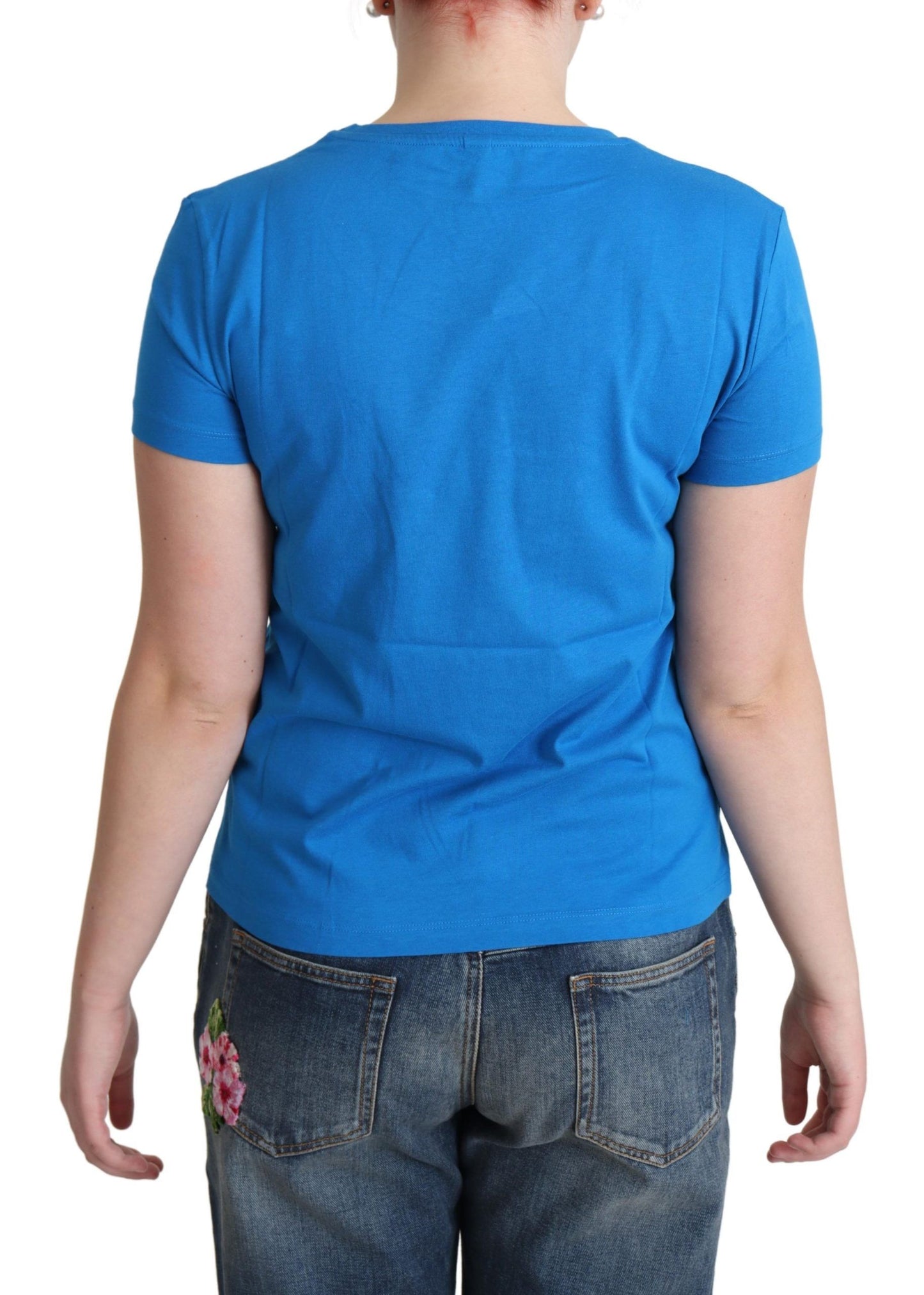 Camiseta Moschino azul de algodón con estampado Come Play 4 Us