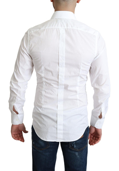Camisa formal de algodón blanco de manga larga para hombre Dolce & Gabbana