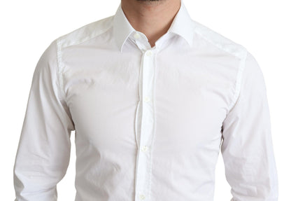 Camisa formal de algodón blanco de manga larga para hombre Dolce & Gabbana