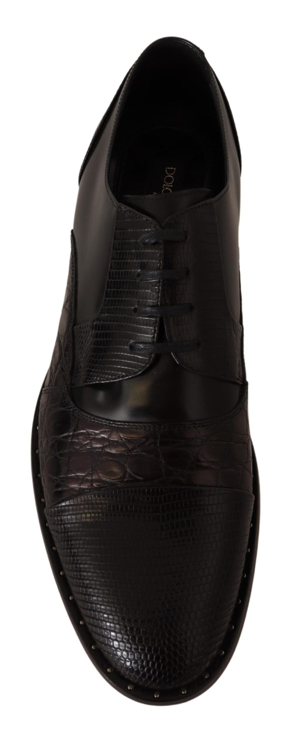 Zapatos de vestir Dolce & Gabbana de piel negra con pieles exóticas