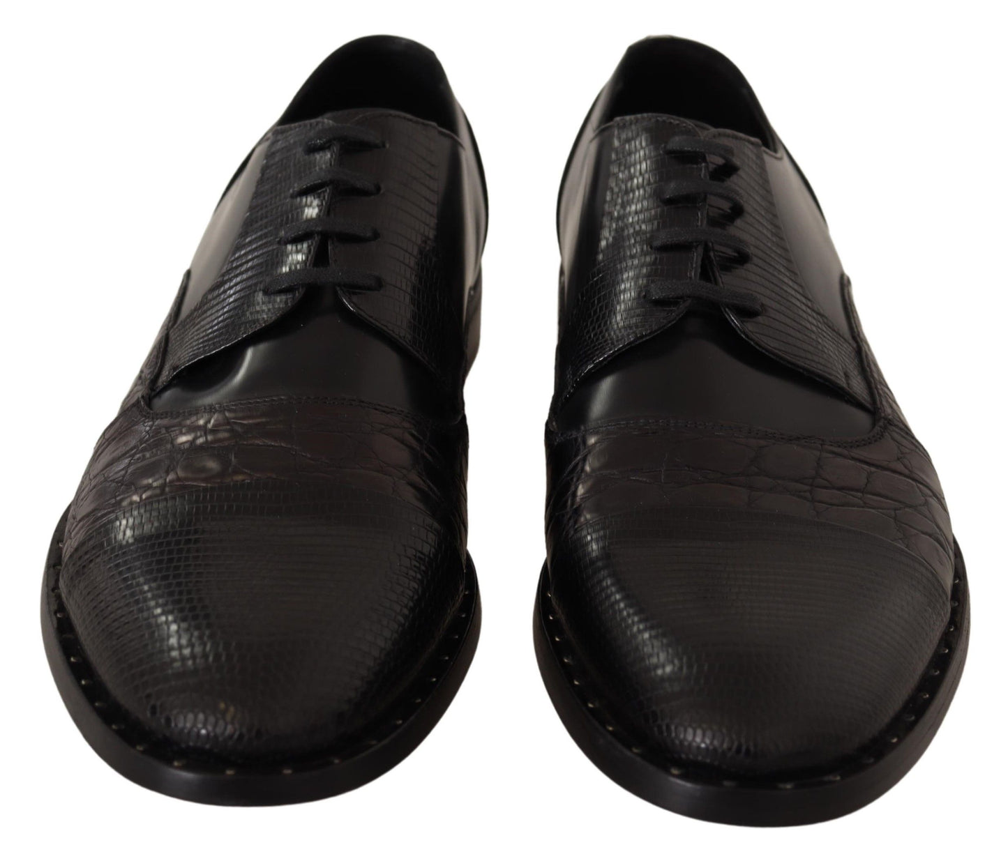 Zapatos de vestir Dolce & Gabbana de piel negra con pieles exóticas
