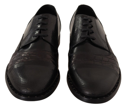 Zapatos de vestir Dolce & Gabbana de piel negra con pieles exóticas