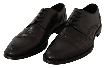 Zapatos de vestir Dolce & Gabbana de piel negra con pieles exóticas