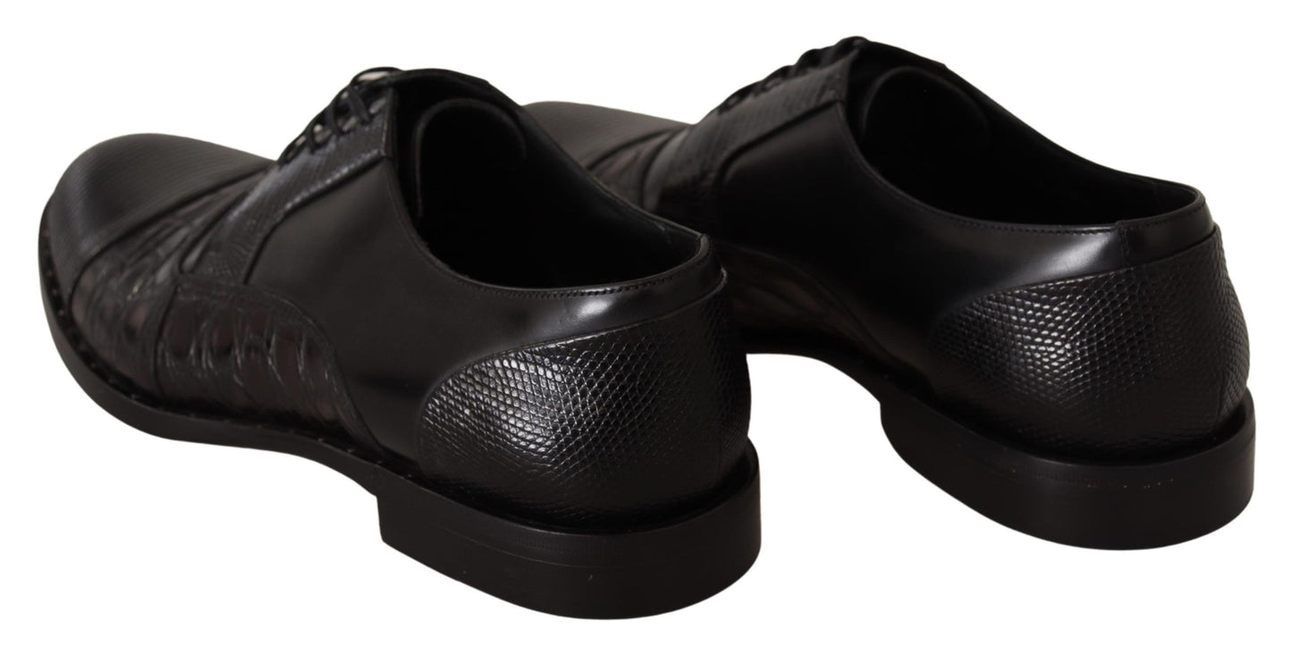 Zapatos de vestir Dolce & Gabbana de piel negra con pieles exóticas
