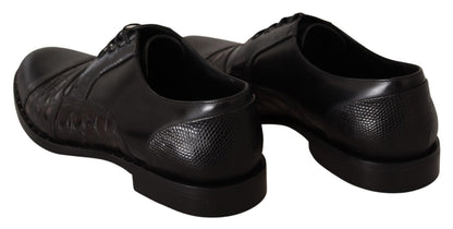 Zapatos de vestir Dolce & Gabbana de piel negra con pieles exóticas