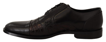 Zapatos de vestir Dolce & Gabbana de piel negra con pieles exóticas