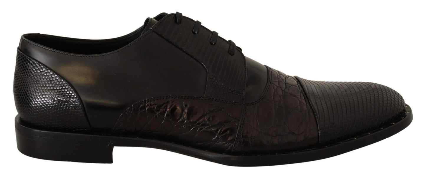 Zapatos de vestir Dolce & Gabbana de piel negra con pieles exóticas