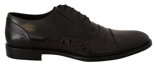 Zapatos de vestir Dolce & Gabbana de piel negra con pieles exóticas
