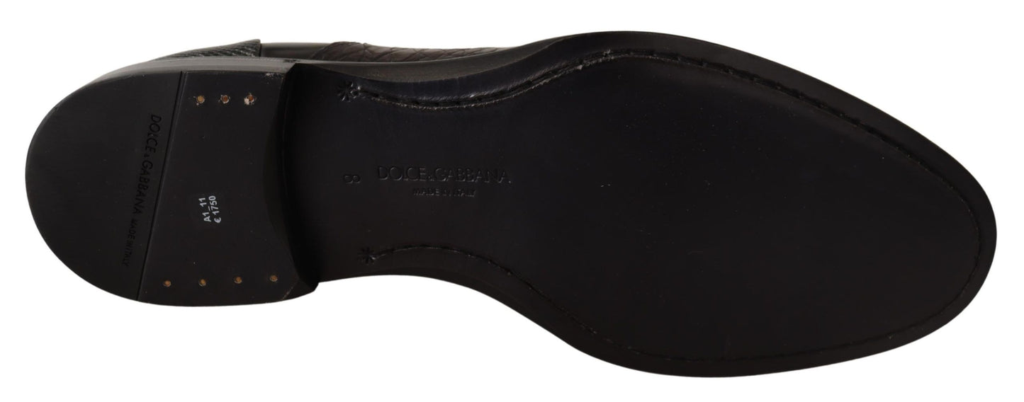 Zapatos de vestir Dolce & Gabbana de piel negra con pieles exóticas