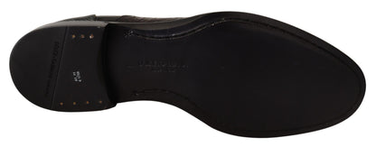 Zapatos de vestir Dolce & Gabbana de piel negra con pieles exóticas