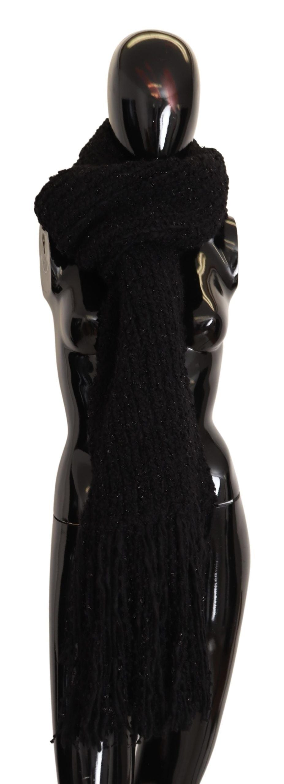 Fular tipo chal de punto Dolce & Gabbana de lana virgen negra