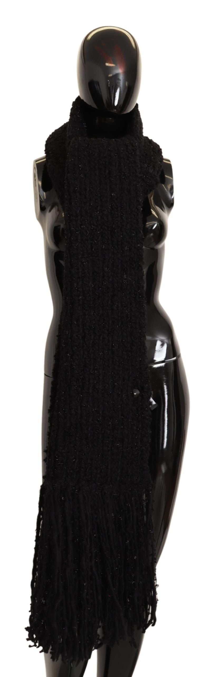 Fular tipo chal de punto Dolce & Gabbana de lana virgen negra