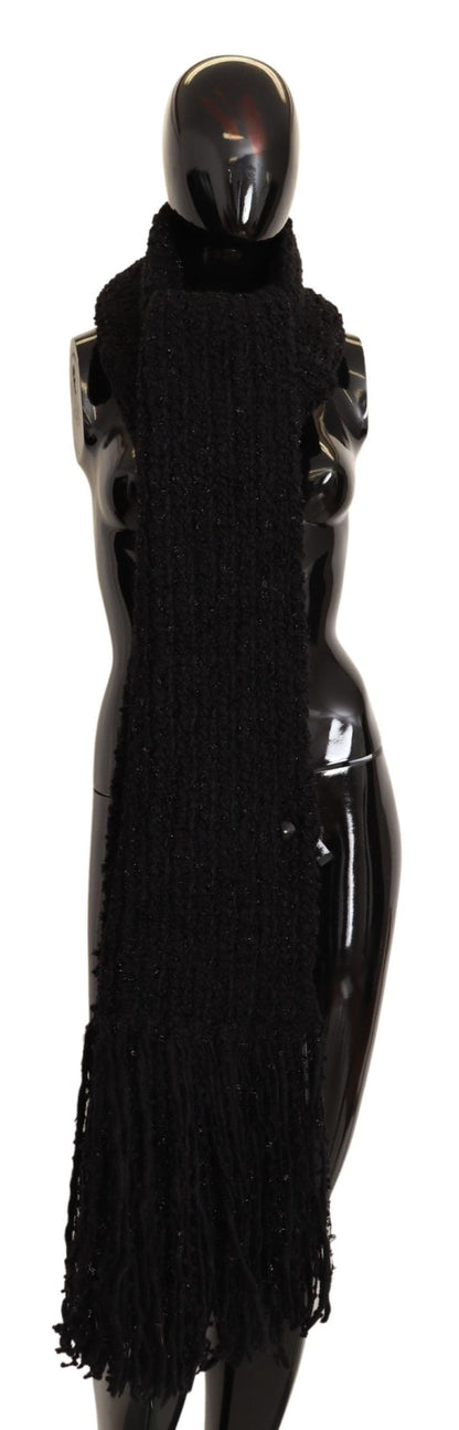 Fular tipo chal de punto Dolce & Gabbana de lana virgen negra