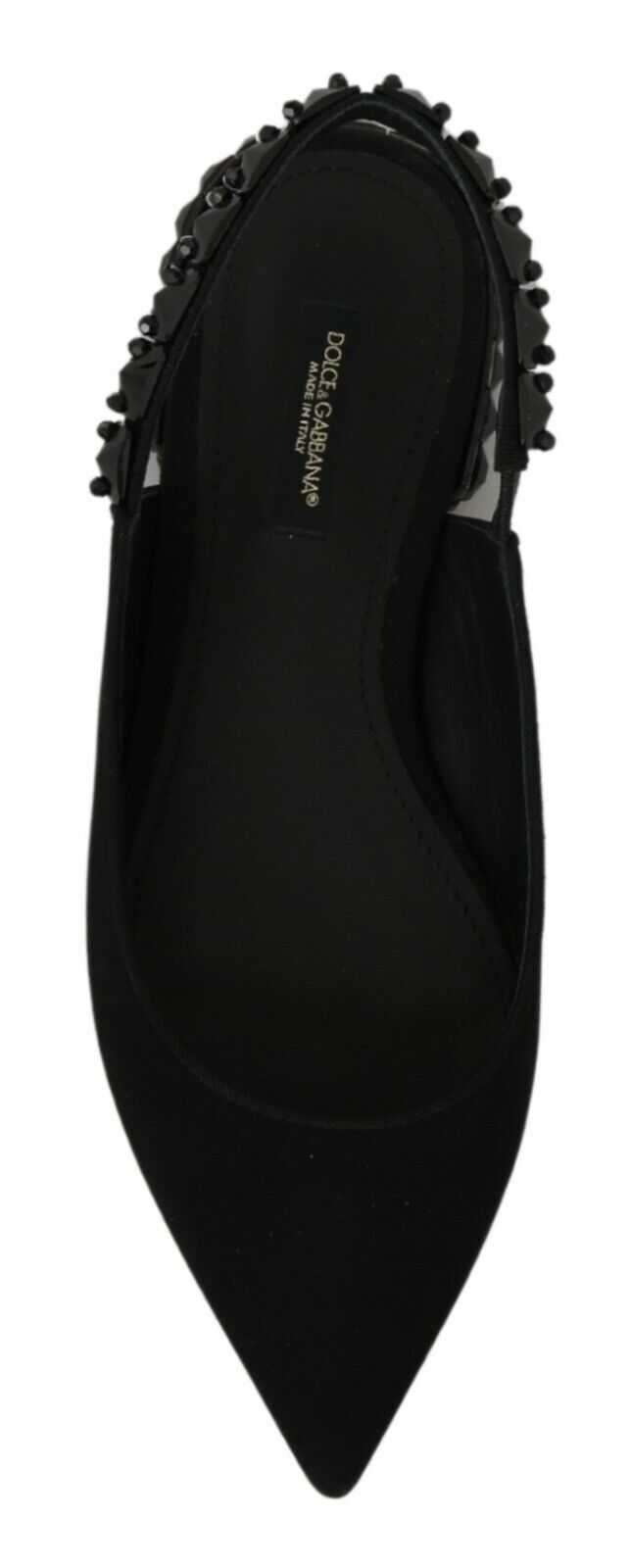 Zapatos planos negros destalonados de raso Dolce & Gabbana