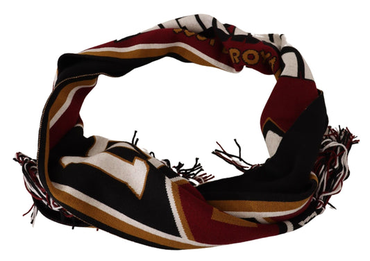 Bufanda/chal envolvente de punto de lana multicolor DG King de Dolce & Gabbana