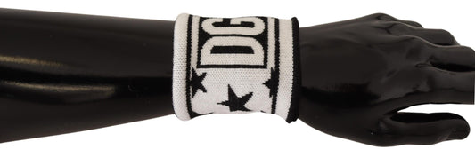 Dolce & Gabbana Pulsera de Lana Blanca y Negra con Logo #DGMILLENNIALS