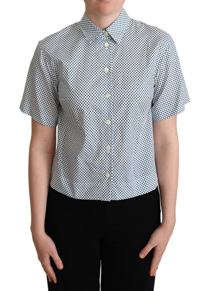 Camisa de algodón blanca con lunares azules de Dolce & Gabbana