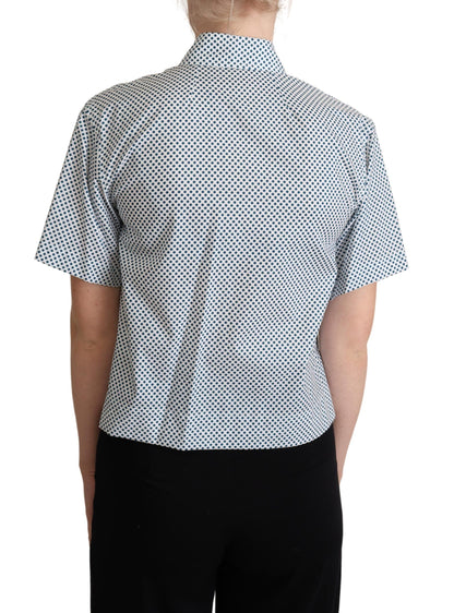 Camisa de algodón blanca con lunares azules de Dolce & Gabbana