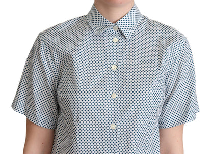 Camisa de algodón blanca con lunares azules de Dolce & Gabbana