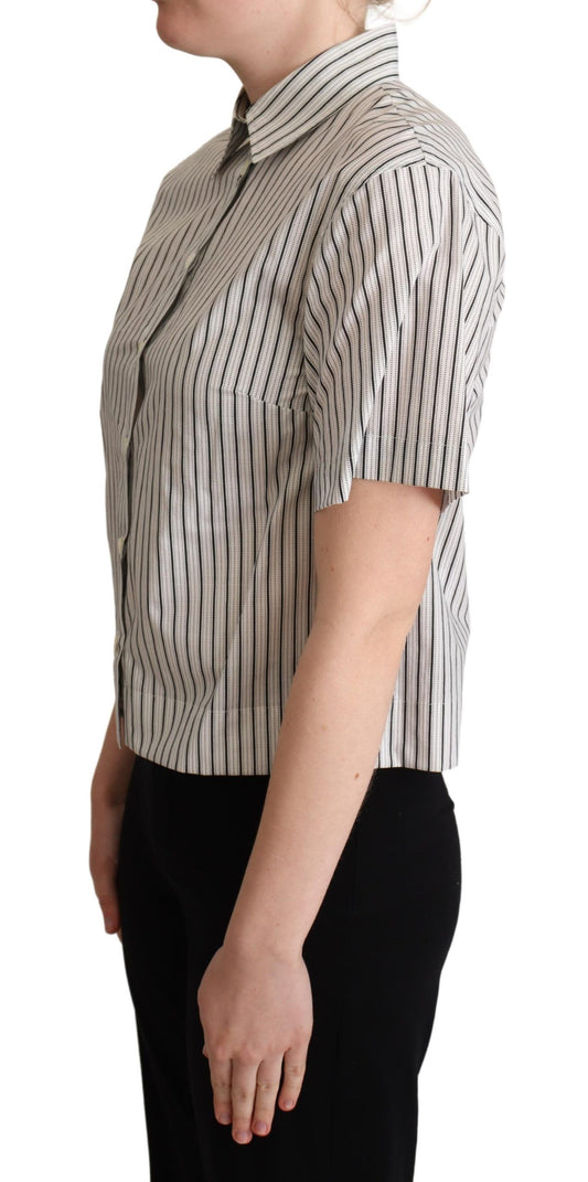 Camisa Dolce & Gabbana a rayas blancas y negras con cuello