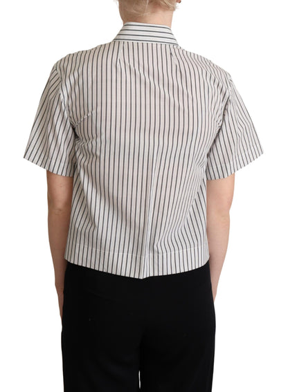 Camisa Dolce & Gabbana a rayas blancas y negras con cuello