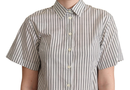 Camisa Dolce & Gabbana a rayas blancas y negras con cuello