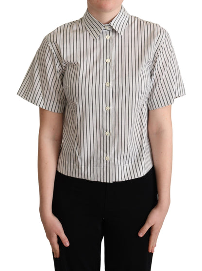 Camisa Dolce & Gabbana a rayas blancas y negras con cuello