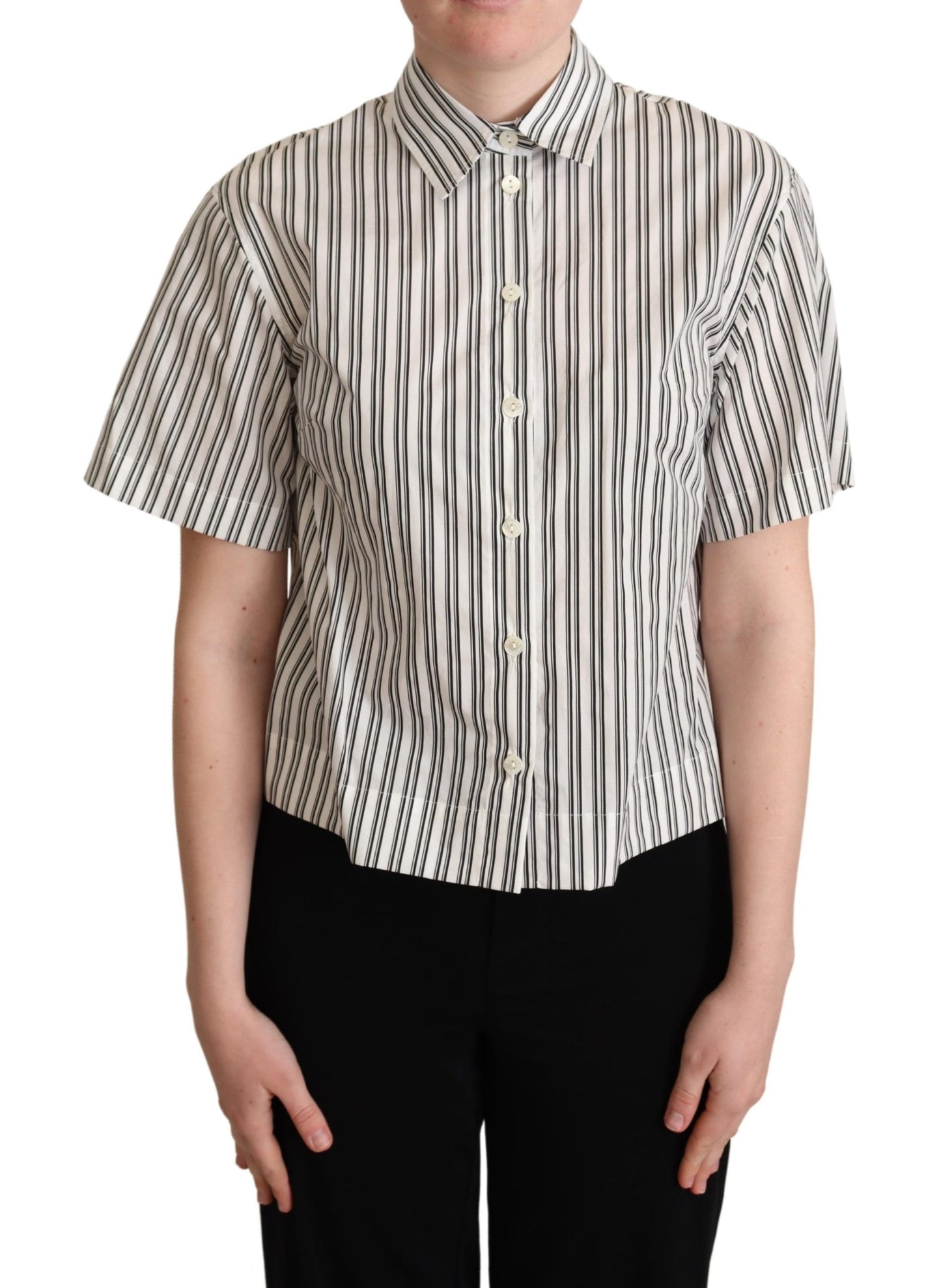 Blusa a rayas blancas y negras de Dolce & Gabbana