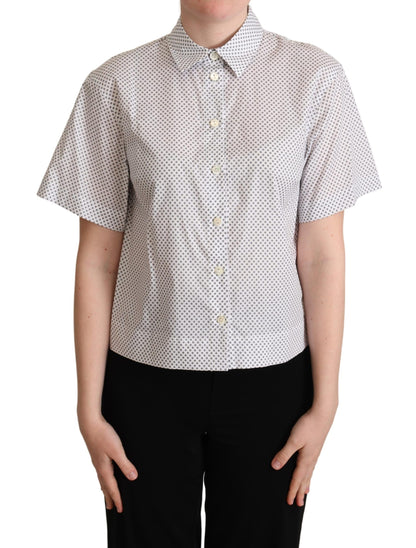 Camisa con cuello y botones de Dolce & Gabbana blanca con lunares grises