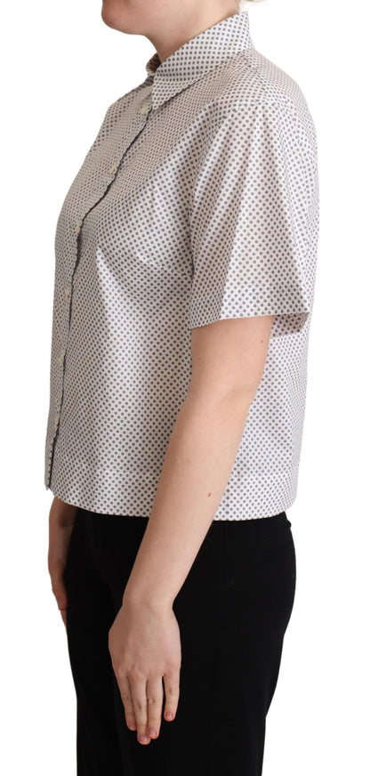 Camisa con cuello y botones de Dolce & Gabbana blanca con lunares grises
