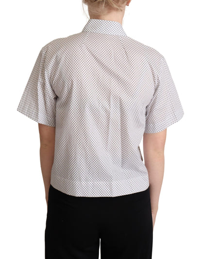 Camisa con cuello y botones de Dolce & Gabbana blanca con lunares grises
