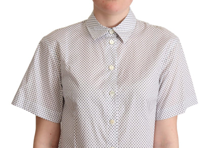 Camisa con cuello y botones de Dolce & Gabbana blanca con lunares grises