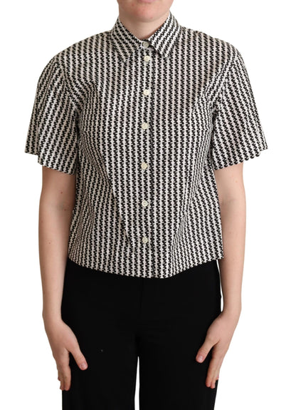 Camisa Dolce & Gabbana con estampado de fantasía en blanco y negro