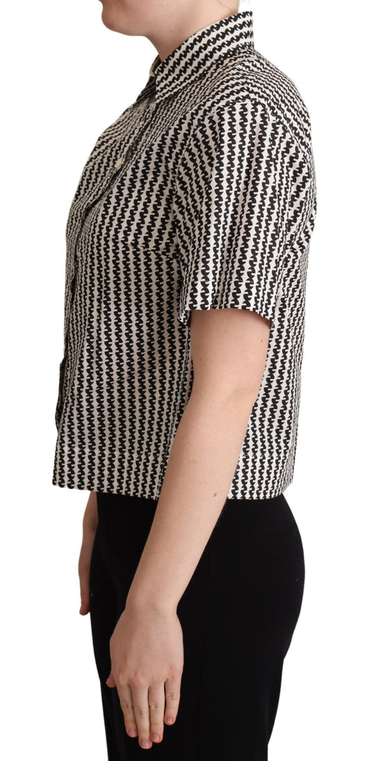 Camisa Dolce & Gabbana con estampado de fantasía en blanco y negro