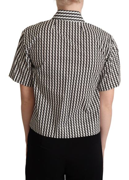Camisa Dolce & Gabbana con estampado de fantasía en blanco y negro