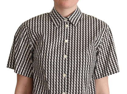 Camisa Dolce & Gabbana con estampado de fantasía en blanco y negro