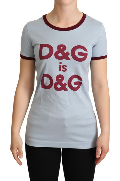 Dolce & Gabbana Camiseta Azul de Cuello Redondo D&G