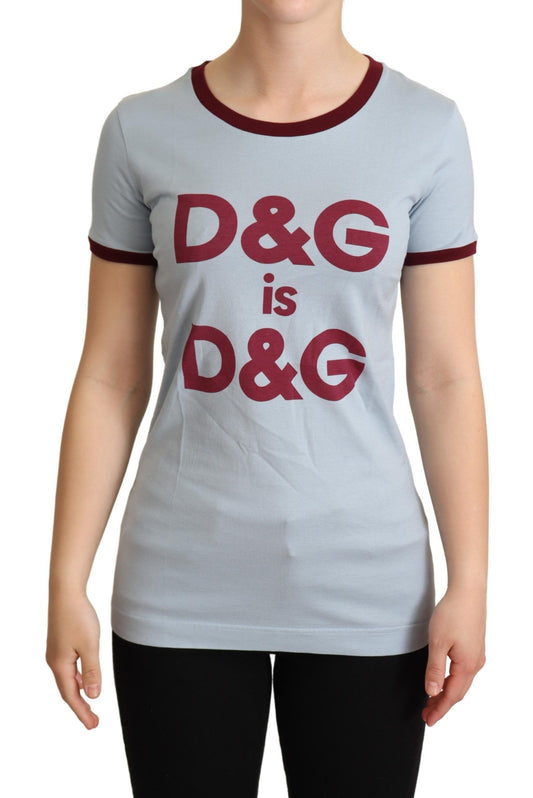 Dolce & Gabbana Camiseta Azul de Cuello Redondo D&G