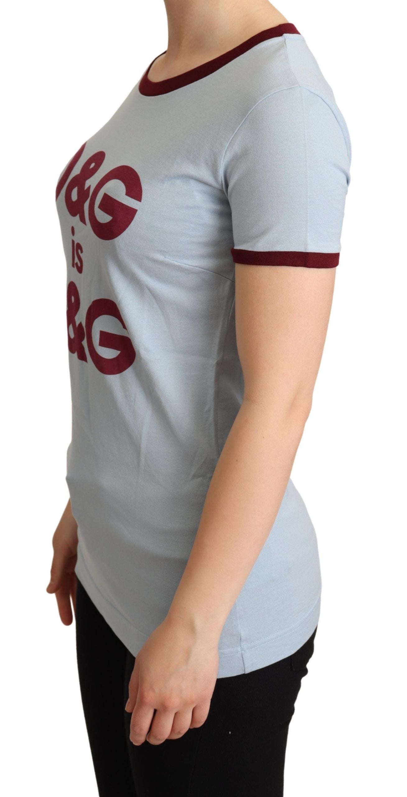 Dolce & Gabbana Camiseta Azul de Cuello Redondo D&G