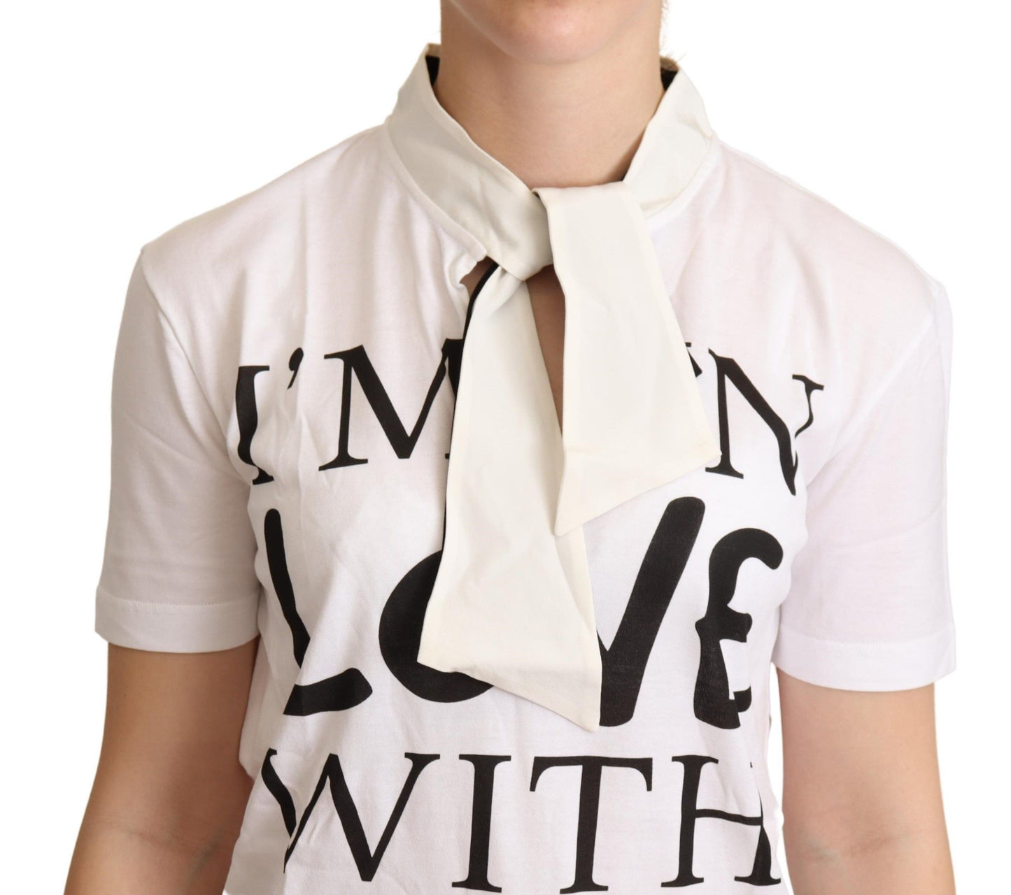 Camiseta blanca de algodón y seda con la inscripción "I'm In Love" de Dolce & Gabbana